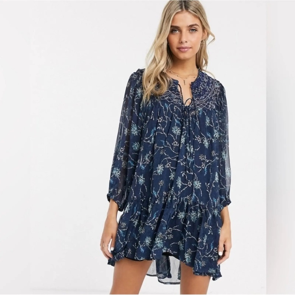 Free People Keeping Up With Kara Sheer Minidress EUC